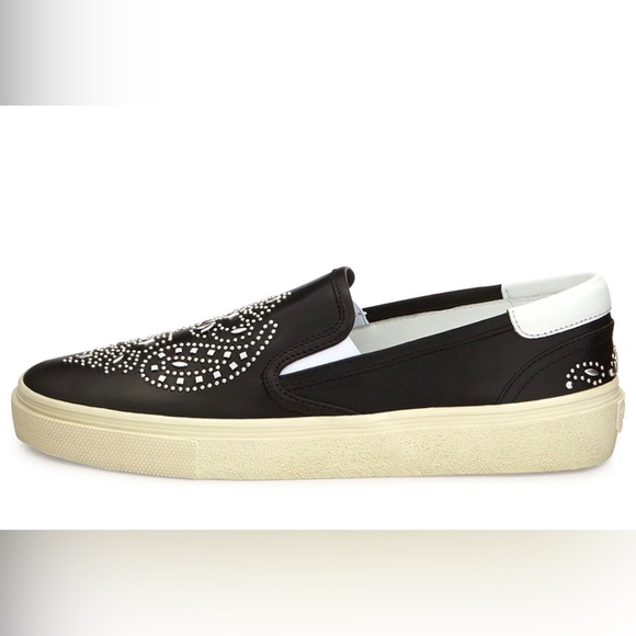 Authentic Saint Laurent Bandana Studded Leather Skate Shoe, Noir, Size 34 1/2 - Picture 5 of 9